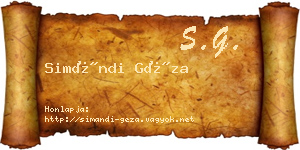 Simándi Géza névjegykártya